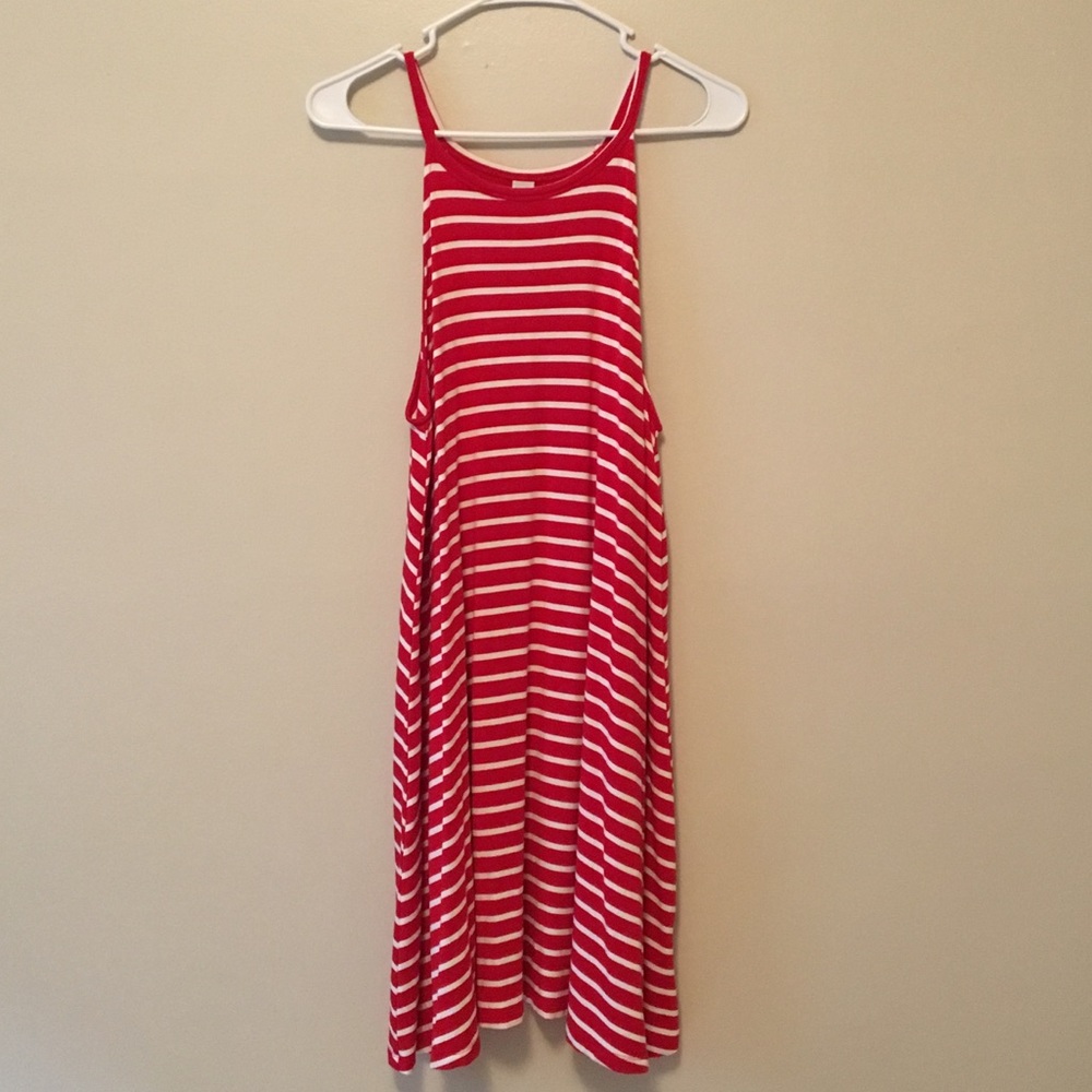 Red and White Tank Dress
